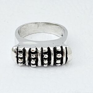 Silpada Very Rare Sterling Silver Oxidized Quad Row Beaded Ring Sz 8-8.25 CR642
